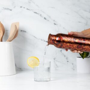 Craft Studio Premium Ayurvedic Pure Copper Water Bottle | Leak Proof 1 Liter Copper Vessel for Drinking Water | Great Water Bottle for Sports, Yoga & Everyday Use